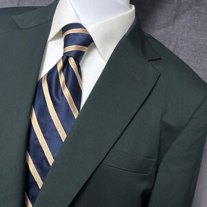 StudioSuits Blazer 44L Slim Fit Handcrafted Green Wool Scabal 100s Sport Coat